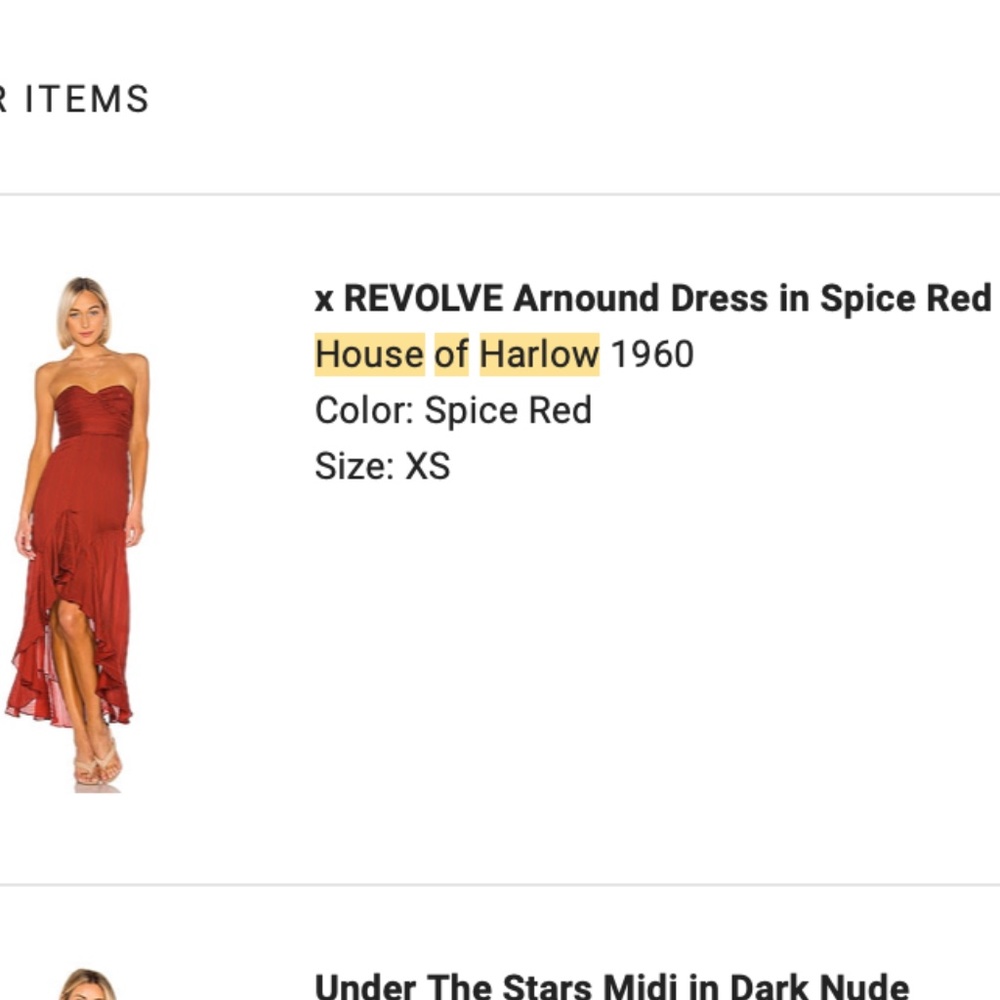 House of Harlow 1960 * Revolve Around Dress in Spice Red